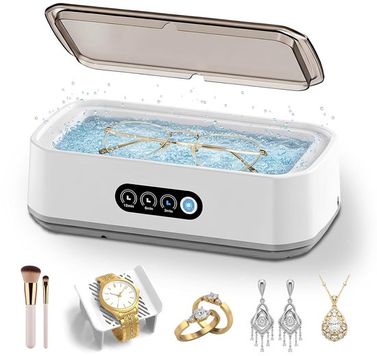 Ultraschallreiniger (49 Khz), 3 Modi, 650 Ml Tank Aus Edelstahl 304, Weiß, Für Schmuck, Brillen, Ringe, Uhrenarmbänder, Zahnprothesen, Zahnspangen, Münzen Und Ohrringe
