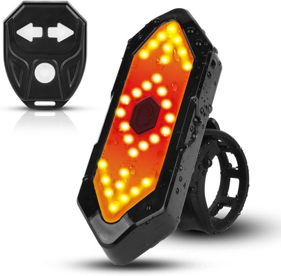 Fahrradrücklicht – Blinklicht, Mit Drahtloser Fernbedienung, Wiederaufladbar, Usb-schnittstelle, Stoßfest, Wasserdicht, 5 Beleuchtungsmodi.