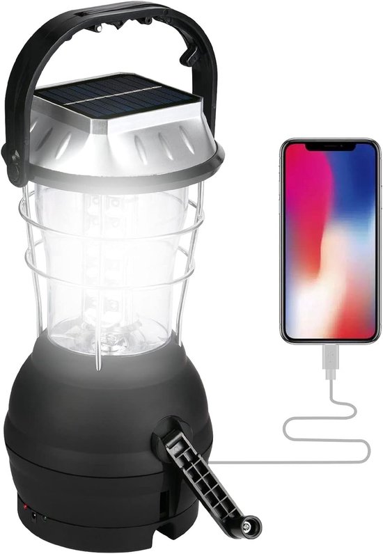 Notradio, Solarbetriebene Led-handlampe Für Camping, Ip43