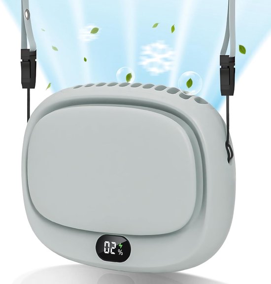 Freihändiger, Tragbarer Nackenventilator (hellgrün), 5-stufiger, Per Usb Wiederaufladbarer Persönlicher Kühlventilator.