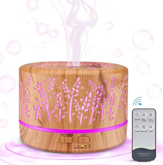 500ml Diffusor Für Ätherische Öle – Aromadiffusor – Luftbefeuchter – Automatische Abschaltung – 7 Led-farben – Geeignet Für Wohnzimmer, Yogaraum, Schlafzimmer.
