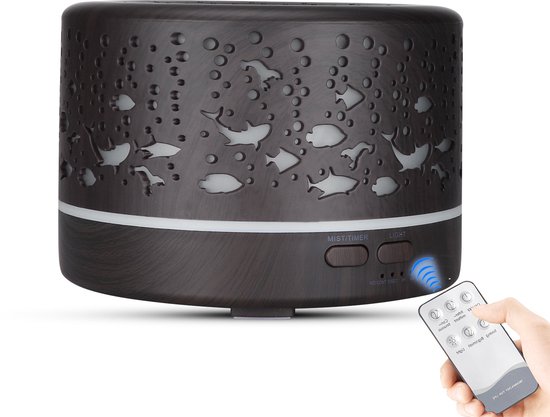 500 Ml Ätherischer Öldiffusor Und Luftbefeuchter In Fischform, Automatische Abschaltung, 7 Led-farben Für Wohnzimmer.