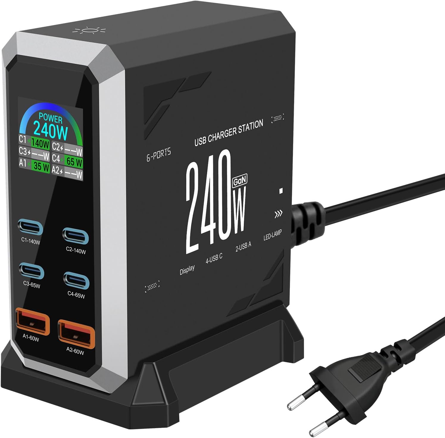 Usb-ladestation Mit 10 Anschlüssen, Schnellladefunktion, Usb-ladefunktion, Für Mehrere Geräte (smartphone, Tablet, Laptop, Computer)