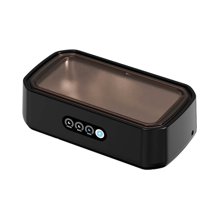 Ultraschallreiniger Mit Großem Fassungsvermögen (650 Ml) Für Schmuck, Brillen, Zahnprothesen Und Zahnspangen, Digitaler Timer (3/6/12 Minuten), Schwarz
