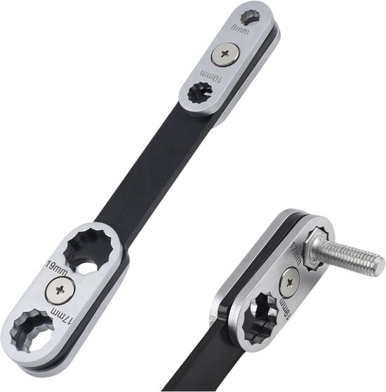 8-in-1 Universal-schraubenschlüssel – 360° Drehbarer Kopf – Metrische Skala Von 8 Bis 19 Mm – Kohlenstoffstahl Für Kfz- Und Heimwerkerbedarf – 2-teilig