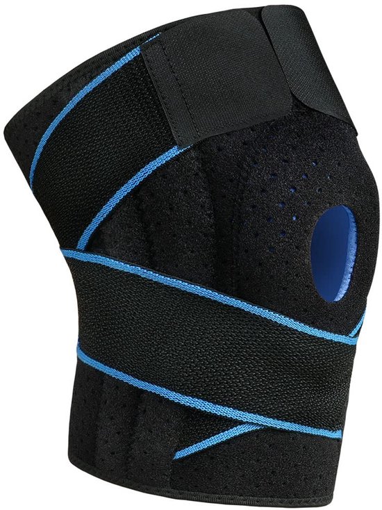 Sport-kniebandage Mit Seitlichen Stabilisatoren Und Gummipolstern – Verstellbare Bandunterstützung, Kniescheibenbandage Bei Gelenkschmerzen
