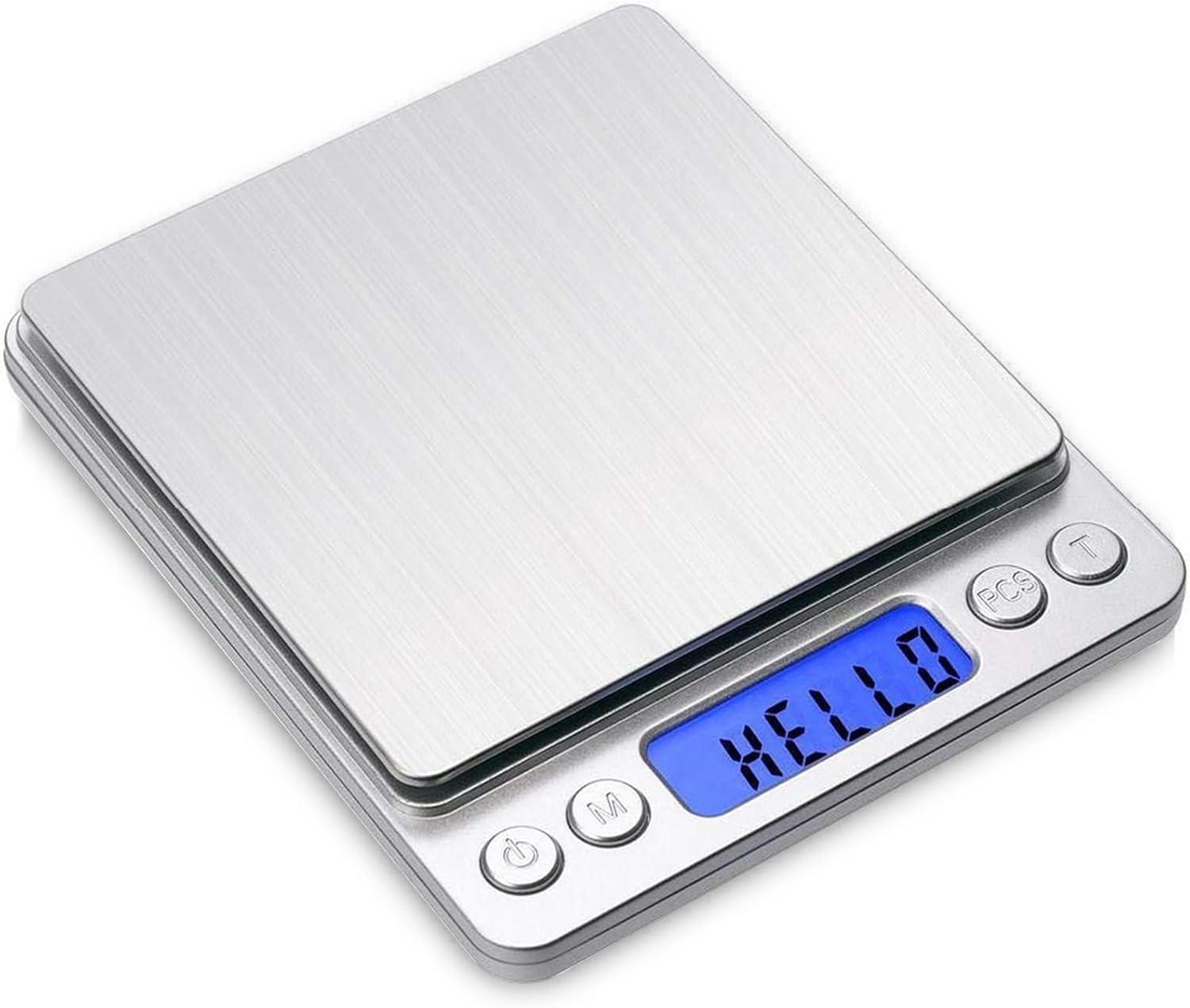 Digitale Küchenwaage (500 G/0,01 G), Hochpräzise, Multifunktionale Edelstahl-taschenwaage Mit Hintergrundbeleuchtetem Lcd-display Und Tara-funktion, Silber
