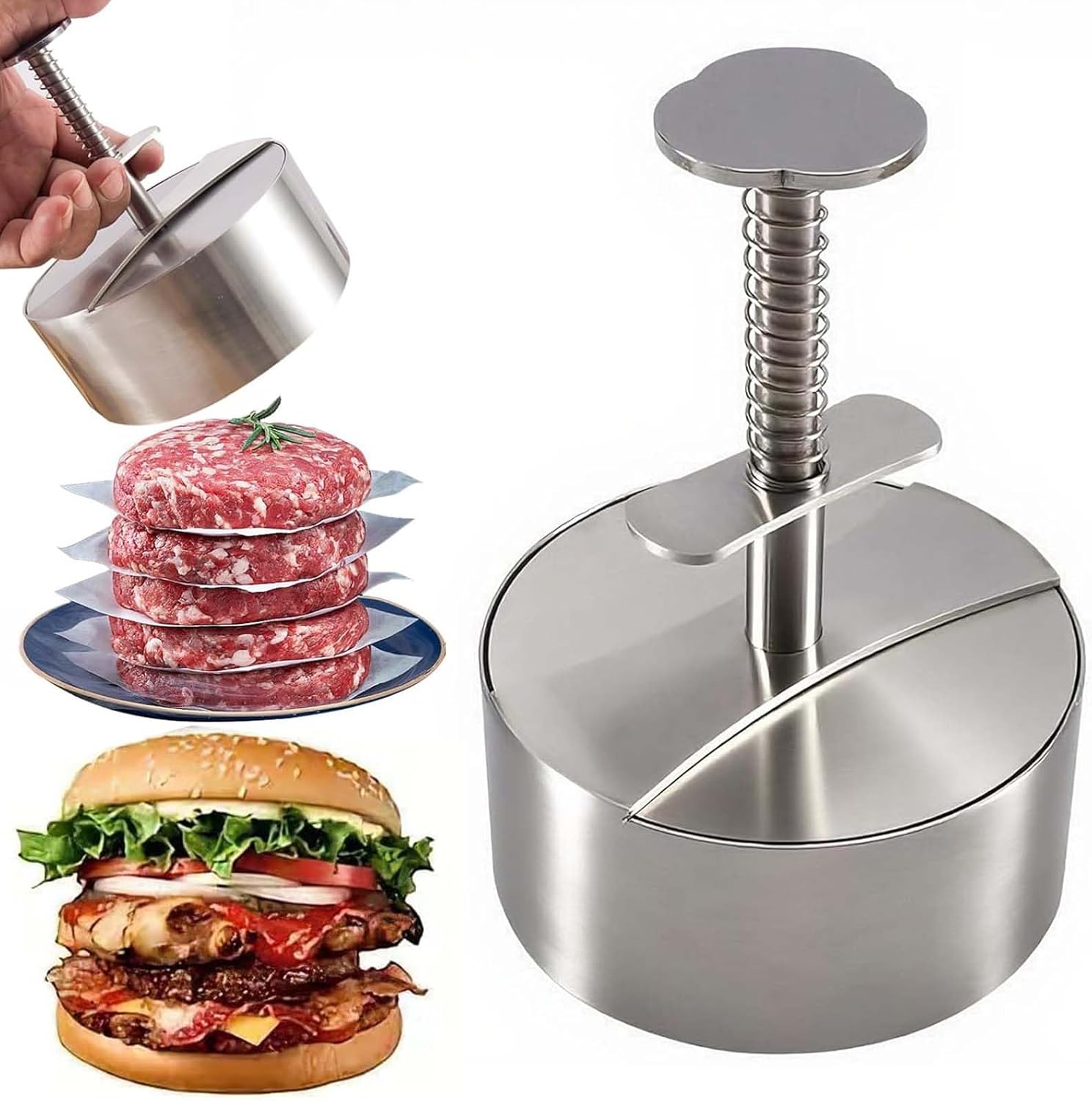 Burgerpresse Aus Edelstahl, Hamburger-kochzubehör – Silber