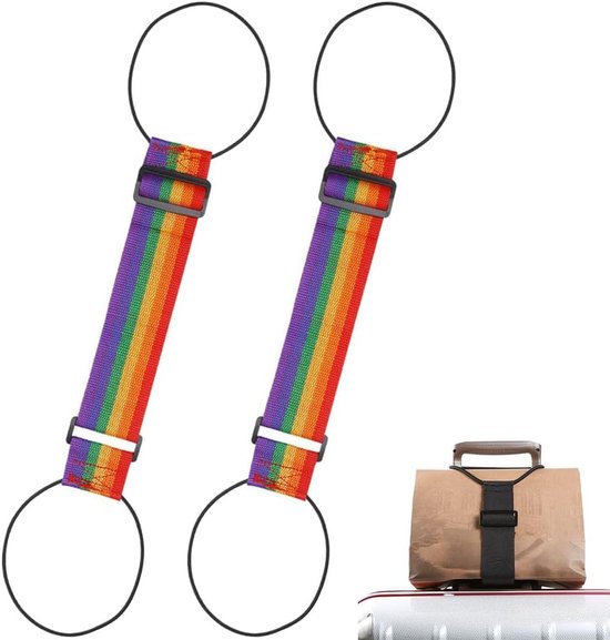 Elastische Gepäckgurte – Verstellbare Befestigungsgurte, Multifunktionales Zubehör, Mit Dem Zwei Koffer Für Reisen Miteinander Verbunden Werden Können (gemischte Packs).