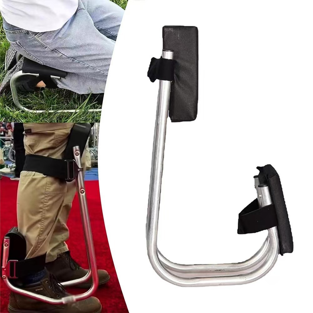 Knie-sitz-beinstütze, Ersatz-knieschutz Für Gartenhocker, Verstellbarer Riemen Für Weniger Kraftaufwand, Schwarz