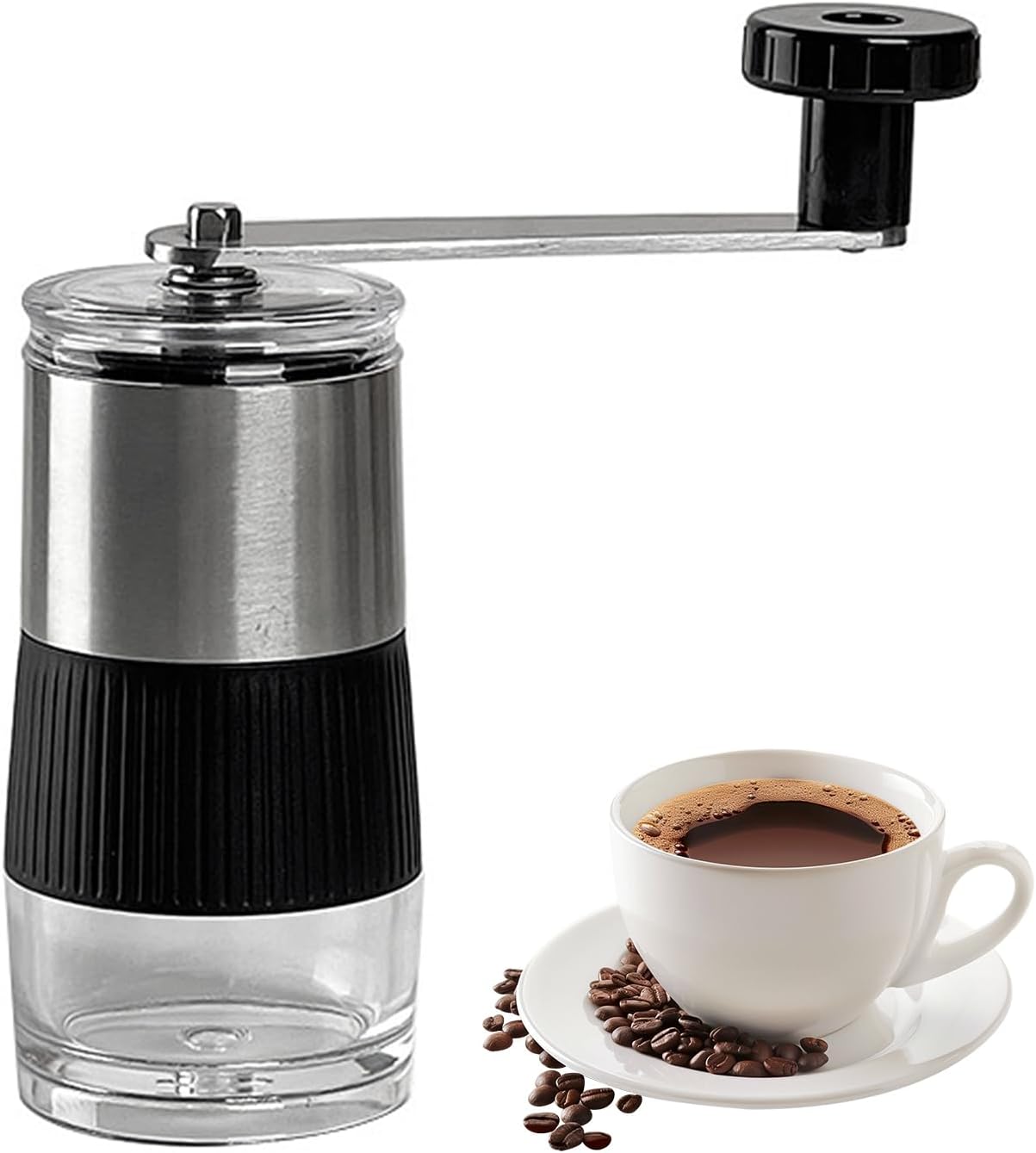 Manuelle Kaffeemühle Mit Verstellbarem Keramikmahlwerk, Geeignet Für Zuhause, Büro, Reisen Und Camping.
