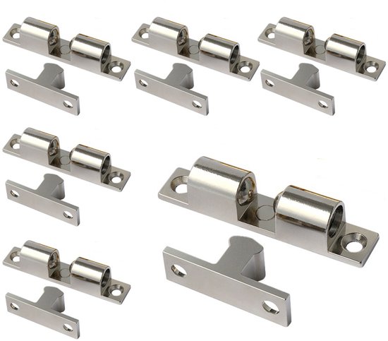 60 Mm Silbernes Doppelkugel-möbeltürverschluss- Und Schließerset