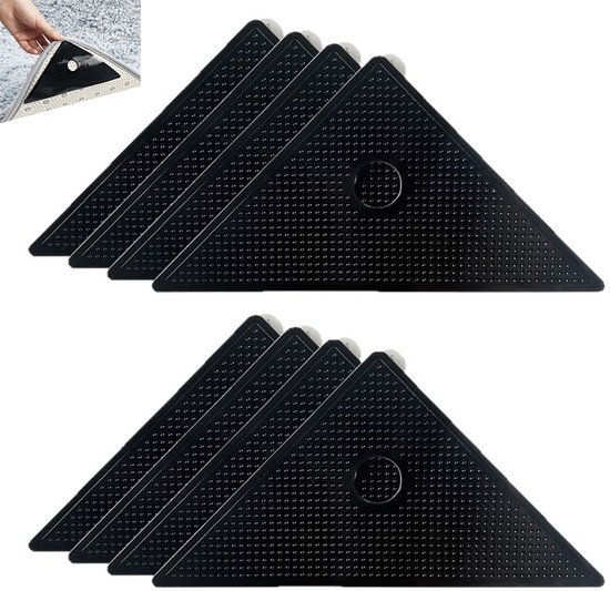 8er-pack Schwarzes, Dreieckiges, Rutschfestes, Waschbares Klebeband Für Teppiche Und Fußmatten
