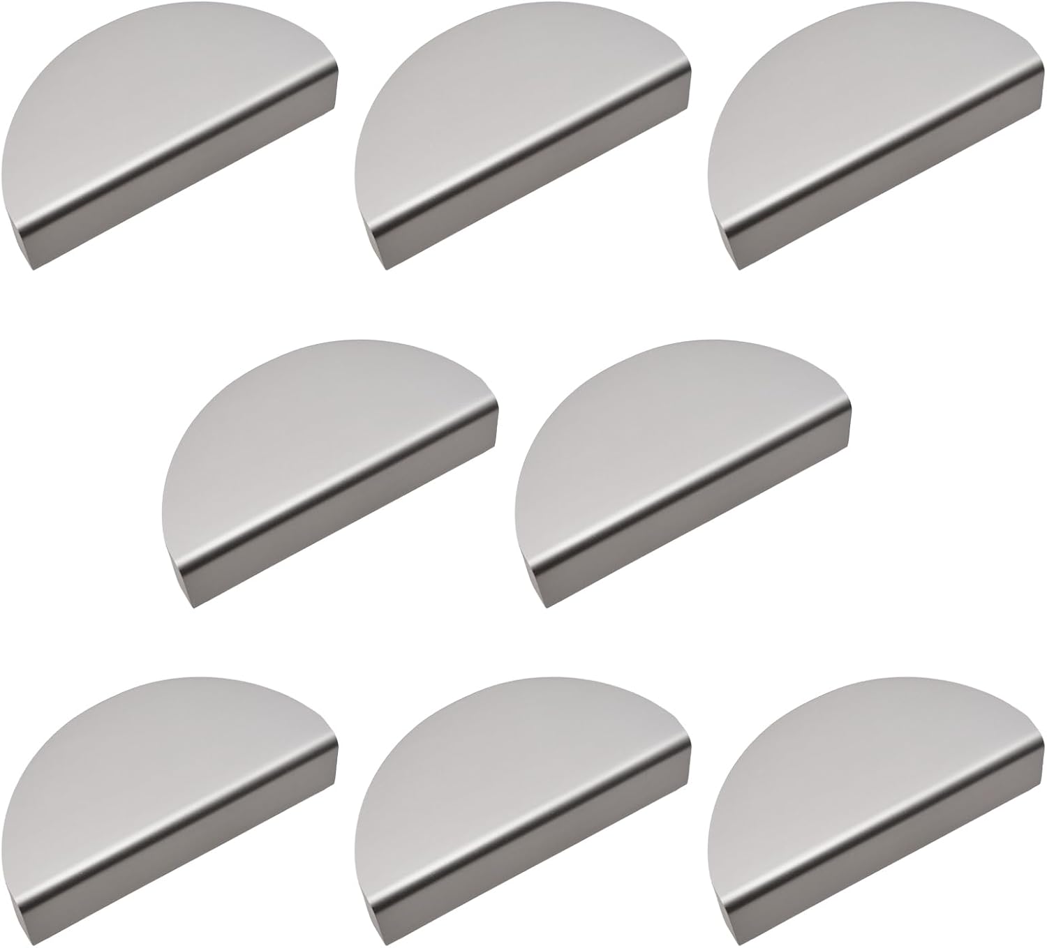 8-teiliges Set Aus Halbmondförmigen Schubladengriffen, Schrankgriffen Aus Aluminiumlegierung Und Halbkreisförmigen Dekorativen Türgriffen Mit Knauf (silbergrau)