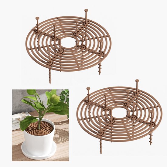 Blumentopf-schutzgitter (2er-set) – Verstellbare Pflanzenschutzdeckel – 19 Cm – Braun
