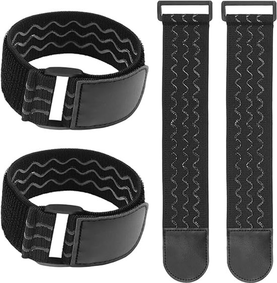 Fahrradclips Und -riemen, 4er-pack, Elastisch, 45 Cm, Max. 85 Cm, Mit Klettverschluss, Unisex, Beinaufbewahrungsband, Schwarz