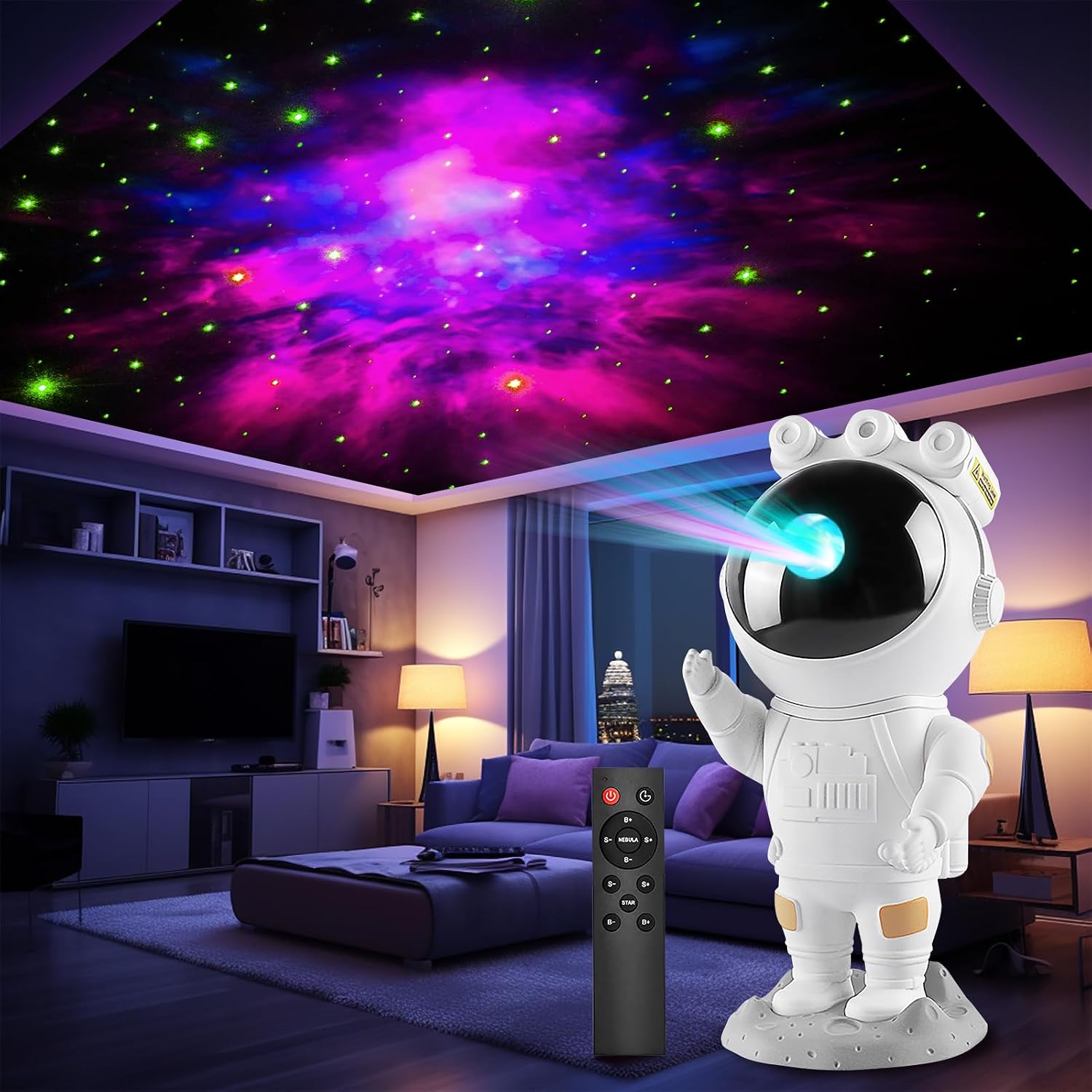 2-in-1 Galaxie-projektor-nachtlicht, Tragbar, Verstellbar, Automatischer Usb-sternenhimmelprojektor, Led-sternenprojektorlampe