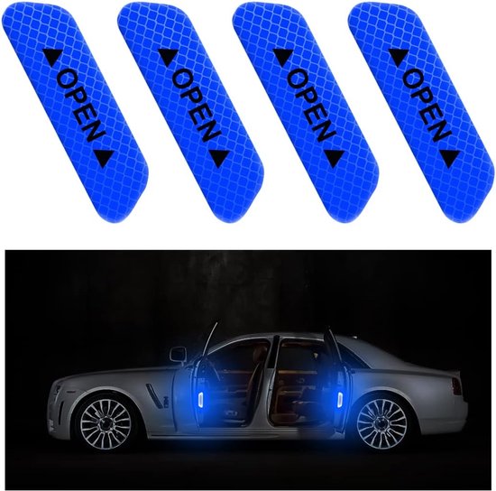4 Stück Reflektierende Aufkleber, Universelle Sicherheitsreflektoren Für Auto, Motorradhelm Und Fahrrad, Geeignet Für Alle Lichtquellen, Blau