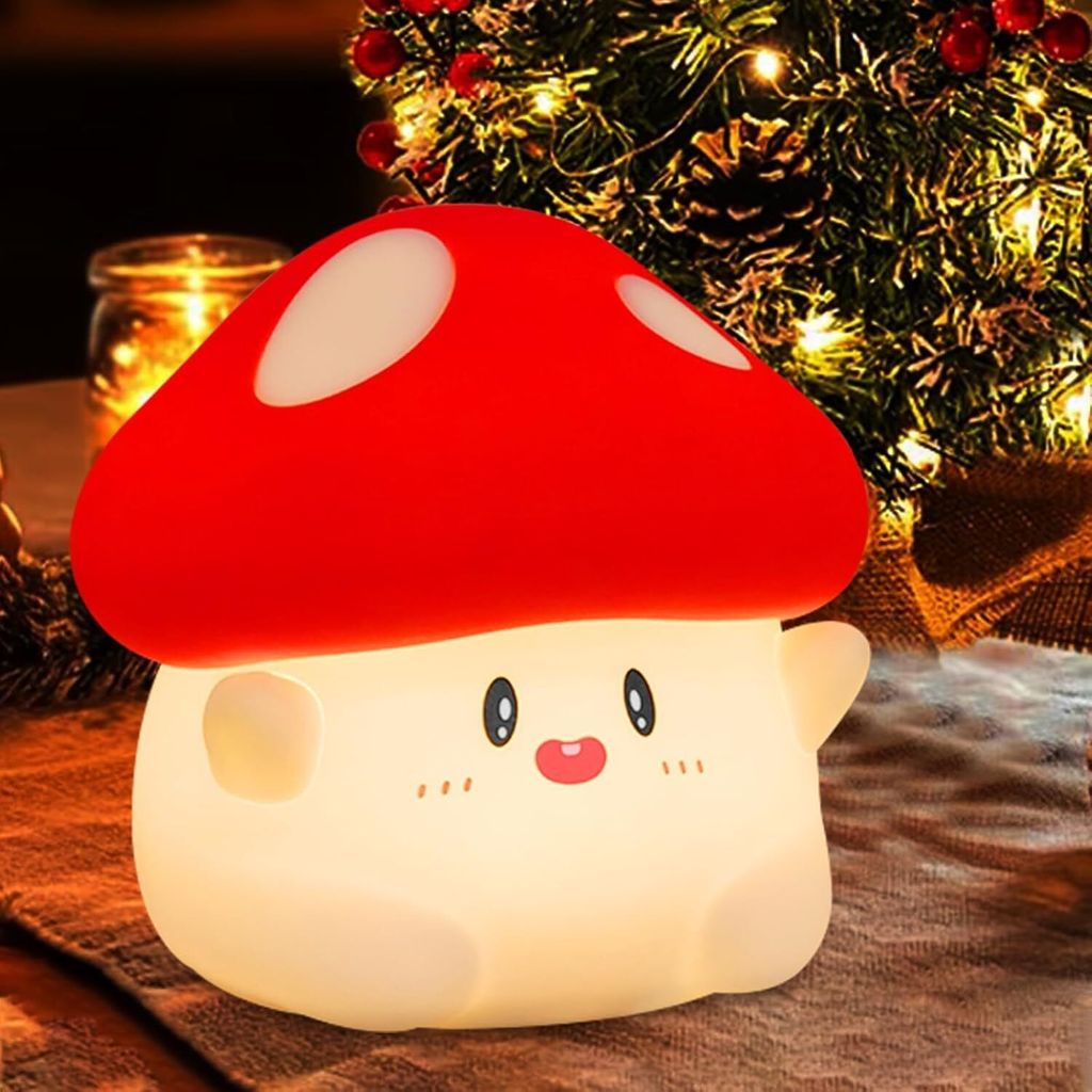 Led-nachtlicht, Nachttischlampe, Pilzförmige Silikon-nachttischlampe Für Kinder, Touch-dimmung, Usb-aufladung, Simulierte Lampe Für Das Kinderzimmer.
