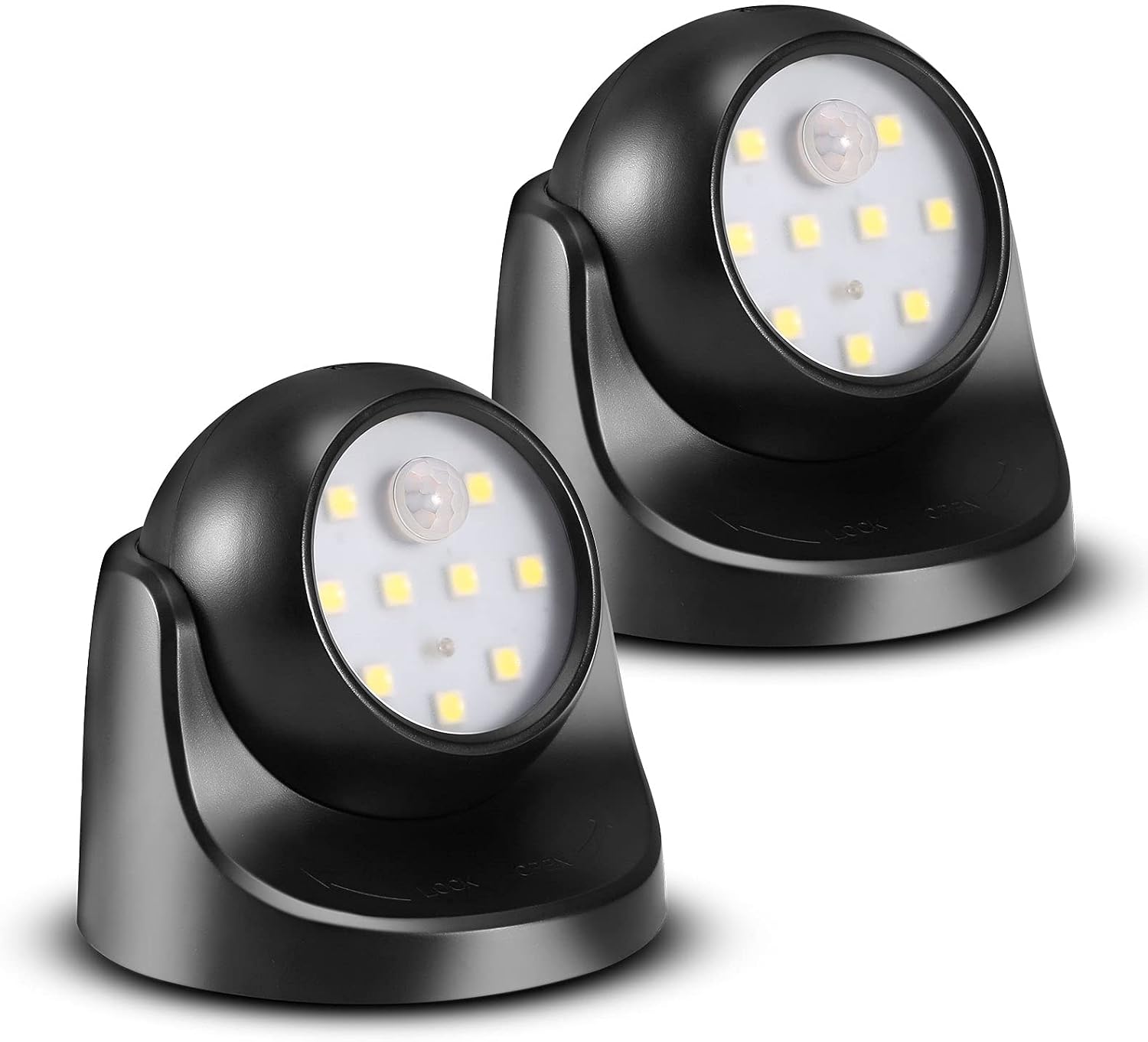 6000k Wasserdichte Led-außenlampe Mit Bewegungsmelder – Batteriebetrieben, Automatisch, Kaltweiß (2er-pack)