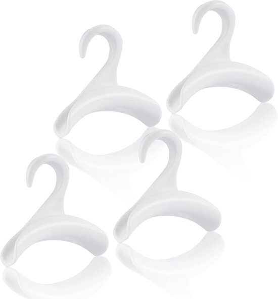 10 Extra Breite Kleiderhaken – Weiß