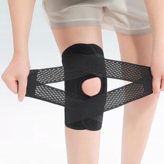 Verstellbare Knieorthese Zur Stabilisierung Des Kniegelenks Und Der Patellarsehne, Lindert Schmerzen, Größe L, Linker Fuß, Bei Arthritis Und Verstauchungen – Schwarz