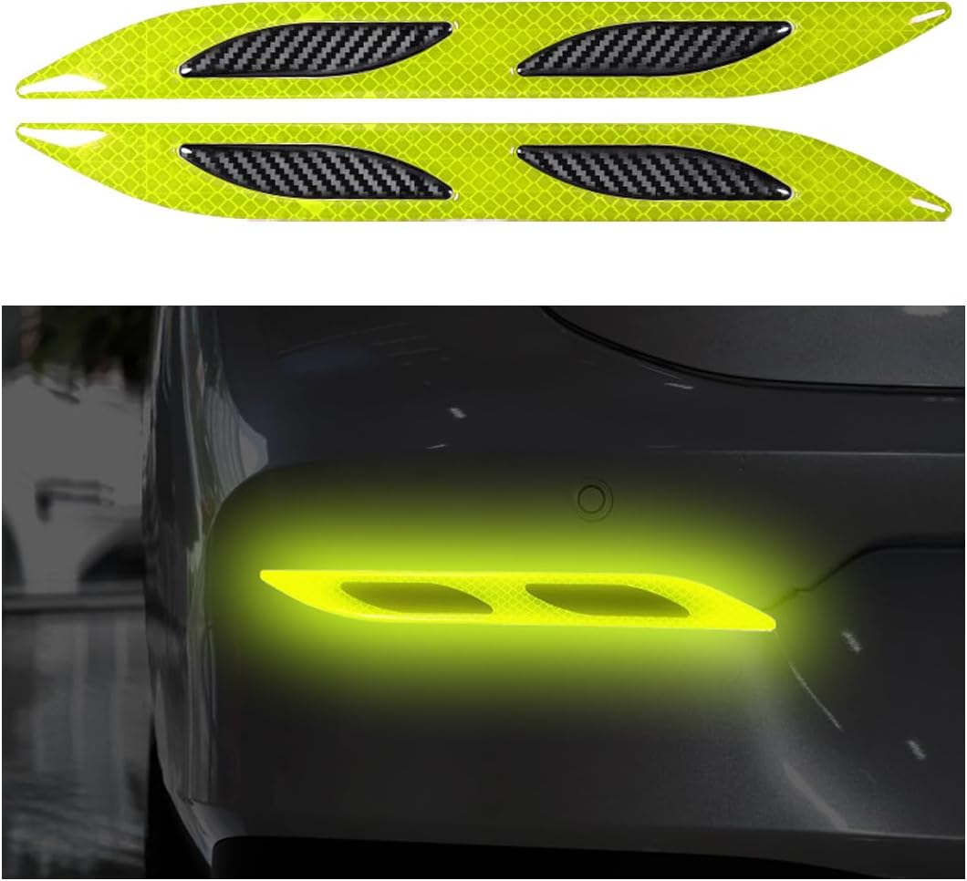 Sechs Reflektierende Aufkleber, 3d-reflexstreifen Für Stoßstangen Und Sicherheits-stoßstangenaufkleber (grün) Für Bessere Sichtbarkeit Bei Nacht.