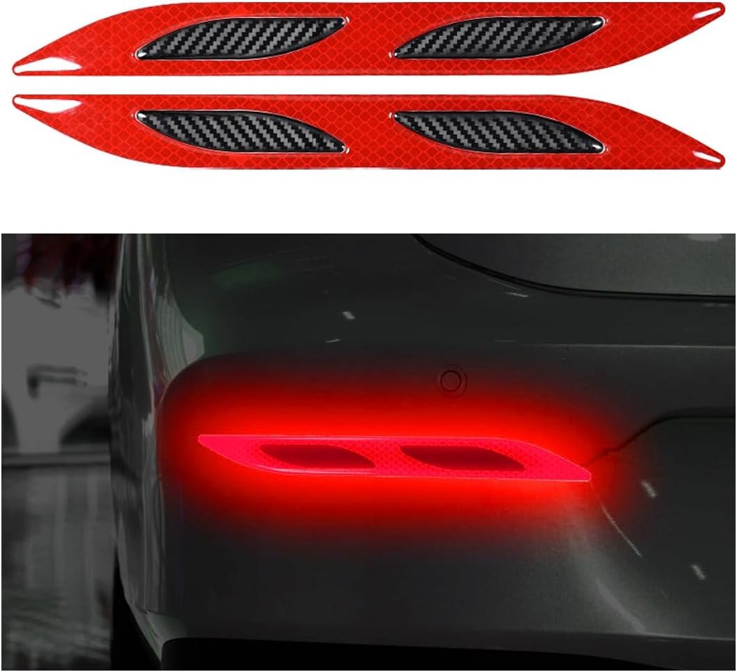 Sechs Reflektierende Aufkleber, 3d-reflexstreifen Für Stoßstangen Und Sicherheits-stoßstangenaufkleber (rot) Für Bessere Sichtbarkeit Bei Nacht.