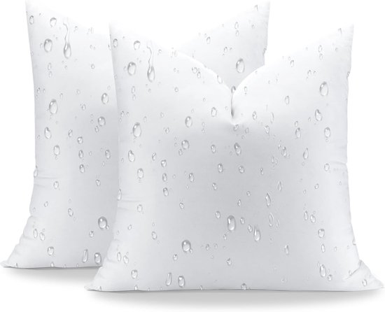 18x18 Cm Große, Wasserdichte Outdoor-kissenfüllungen (2er-set) – Dekorative Kisseninletts Aus Synthetischen Daunen Für Gartenmöbel