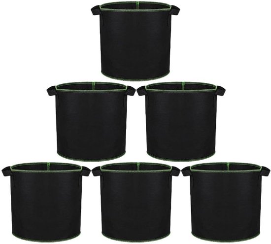 Stück - 5 Gallonen - Mit Griff - Wiederverwendbar - Pflanzkorb - Anzuchttopf - Nachhaltig - Kartoffel-anzuchtbeutel - Schwarz - 30 X 30 X 25 Cm - Vliesstoff