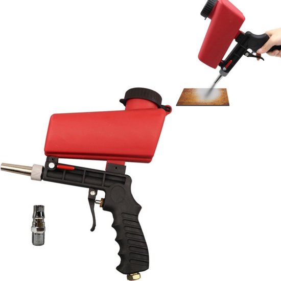 1-teiliges, Rotes, Pneumatisches Handsandstrahlgerät, Schwerkraftbetriebenes, Tragbares Strahlgerät Zur Entfernung Von Farbe, Rost, Flecken Und Staub