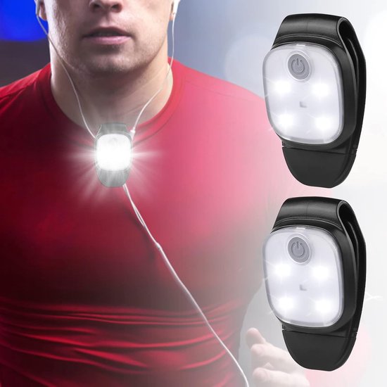 2er-pack Led-clip-on-lauflicht Wiederaufladbar Per Usb, Reflektierend, Mini-stirnlampe, Für Outdoor-aktivitäten Wie Joggen Und Spaziergänge Mit Dem Hund