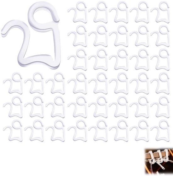100er-packung Kunststoff-lichterketten-dachrinnenclips Für Den Außenbereich (weiß, 20,5 X 33,5 Mm)