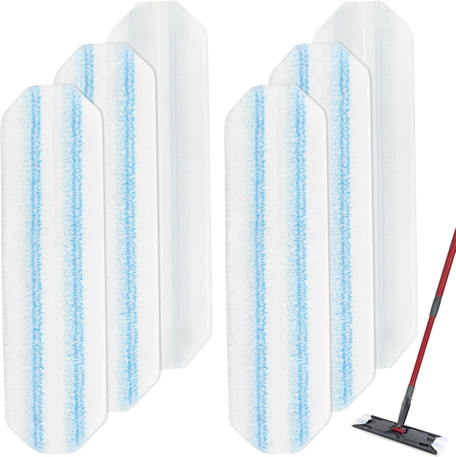 6er-pack Mikrofaser-wischmoppbezüge, Kompatibel Mit Dem O-cedar H2pro Flachmoppsystem, Waschbarer Und Wiederverwendbarer Wischmoppkopf Für Den Ocedar H2pro Flachmopp