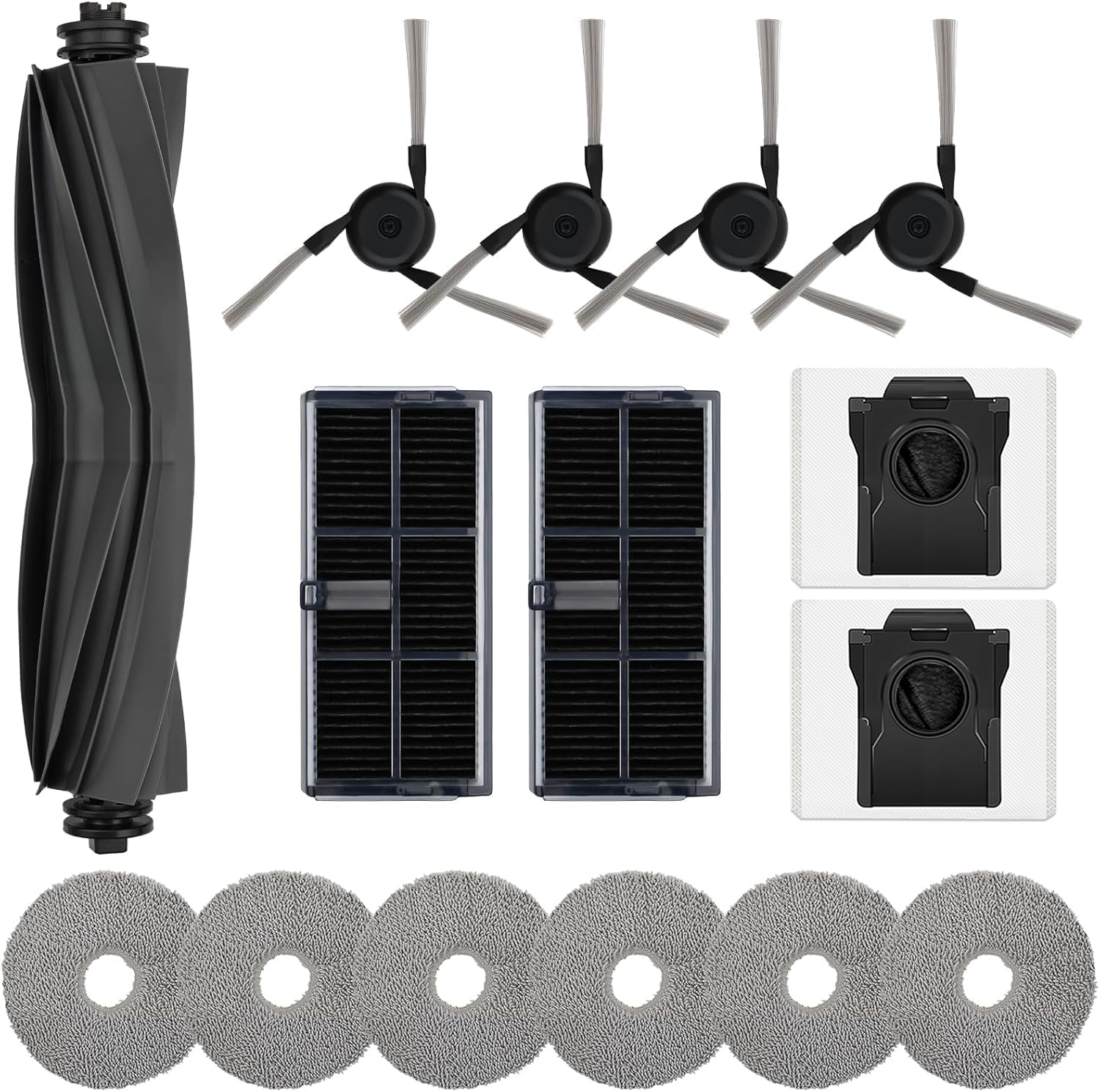 Ersatzteilset Für Dreame X40 Pro/x40 Ultra/l40 Ultra Saugroboter, 15-teilig (1 Hauptwalzenbürste + 4 Seitenbürsten + 2 Filter + 6 Wischpads + 2