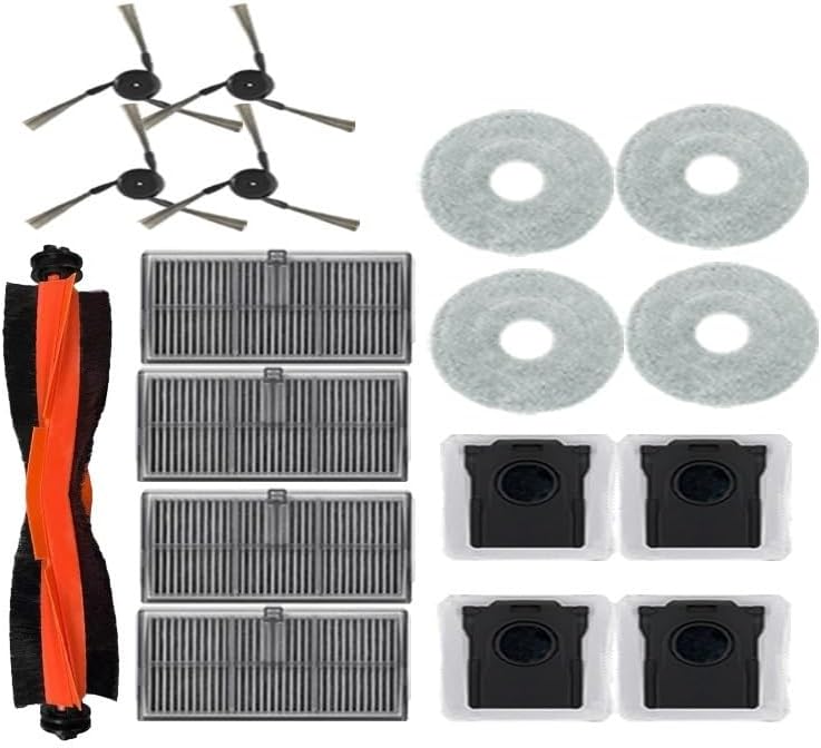 Ersatzteilset Für Dreame X40 Pro/x40 Ultra/l40 Ultra Saugroboter, 17-teilig (1 Hauptwalzenbürste + 4 Seitenbürsten + 4 Filter + 4 Wischpads + 4