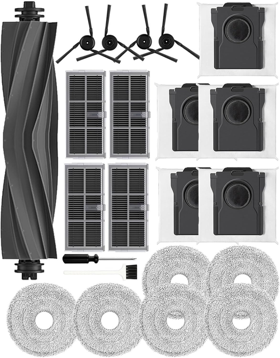 Ersatzteilset Für Dreame X40 Pro/x40 Ultra/l40 Ultra Saugroboter, 22-teilig (1 Hauptwalzenbürste + 4 Seitenbürsten + 4 Filter + 6 Wischpads + 5