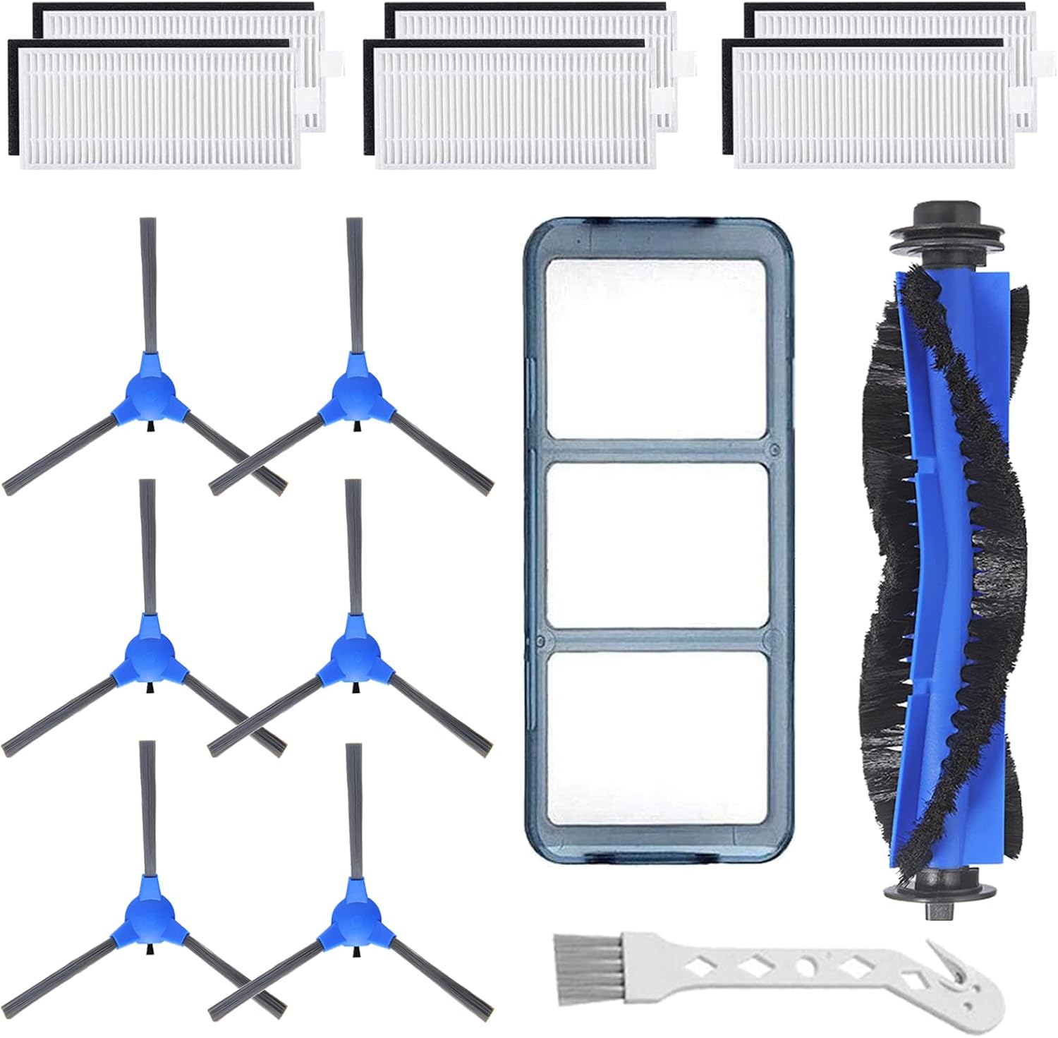 Ersatzteilset Für Eufy Robovac 11s/30c/15c/35c Saugroboter, 15-teilig (1 Hauptwalzenbürste + 6 Seitenbürsten + 1 Vorfilter + 6 Filter + 1