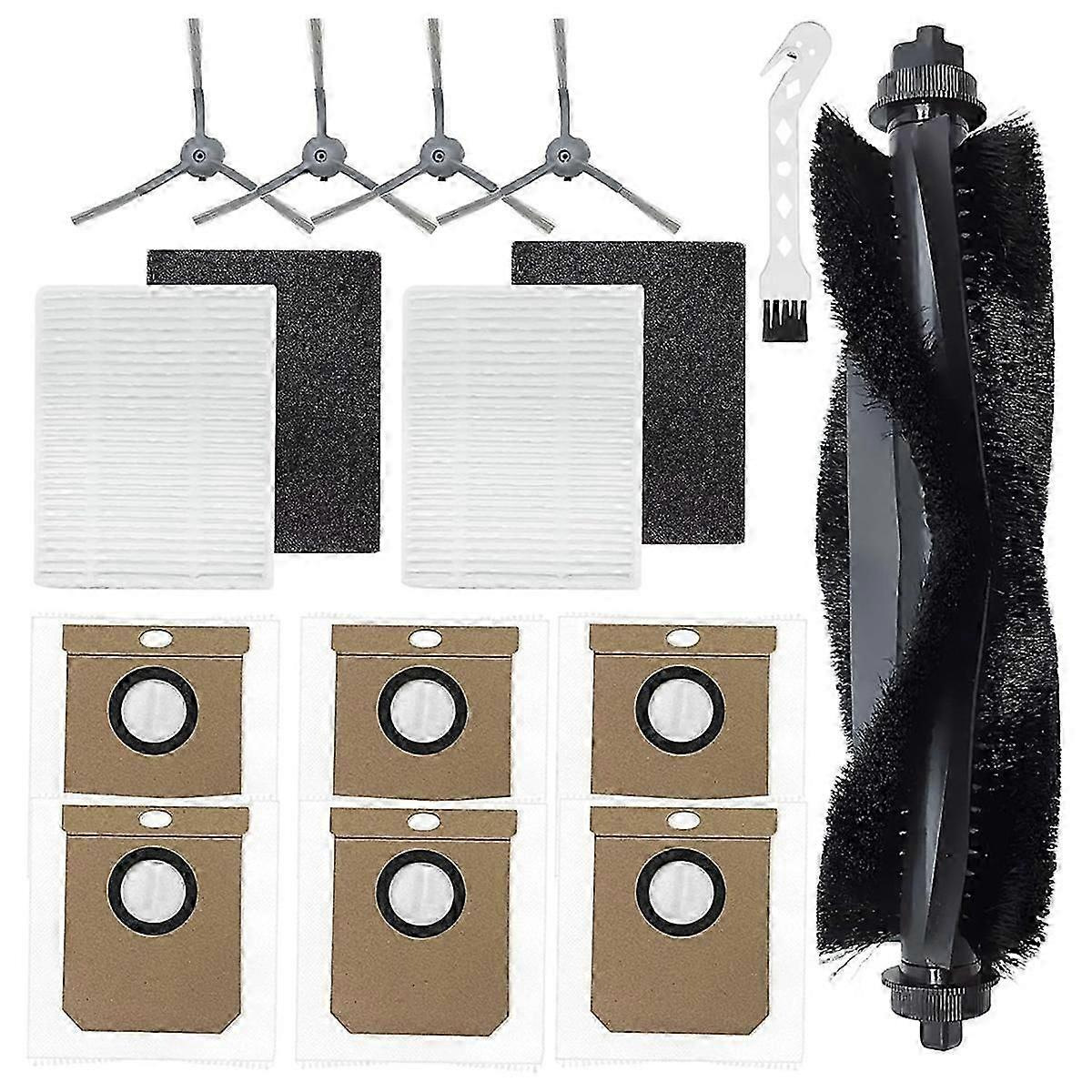 Ersatzteilset Für Eufy L60/l50 Saugroboter, 14-teiliges Set (1 Hauptbürstenset + 4 Seitenbürsten + 2 Filter + 6 Staubbeutel + 1 Reinigungsbürste)