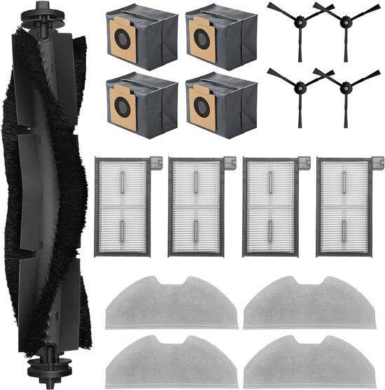 Zubehörset Für Den Eufy Clean X8 Pro Saugroboter – 17-teilig – Hauptbürste – Seitenbürste – Waschbarer Filter – Reinigungstuch – Staubbeutel