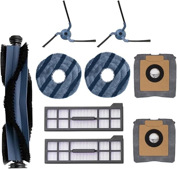 Ersatzteilset Für Den Eufy X10 Pro Saugroboter, 9-teiliges Set (1 Hauptwalzenbürste + 2 Seitenbürsten + 2 Filter + 2 Wischpads + 2 Staubbeutel)