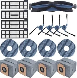 Ersatzteilset Für Den Eufy X10 Pro Saugroboter, 17-teiliges Set (1 Hauptwalzenbürste + 4 Seitenbürsten + 4 Filter + 4 Wischpads + 4 Staubbeutel)