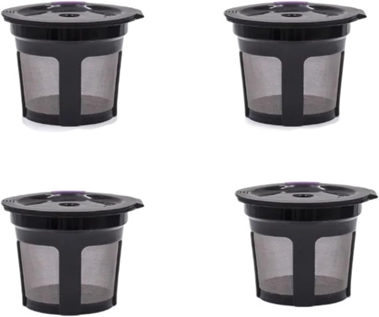 4er-pack Wiederverwendbare Kapselbecher, Nachfüllbare Kaffeefilter, Auslaufsichere Einzelbecher-trichterbecher Aus Edelstahlgewebe