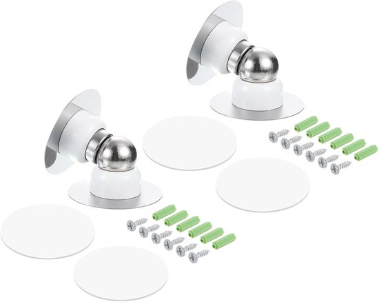 2-teiliger Türstopper Aus Weißem Edelstahl Mit Magnetverschluss, Inklusive Schrauben Und Klebeband