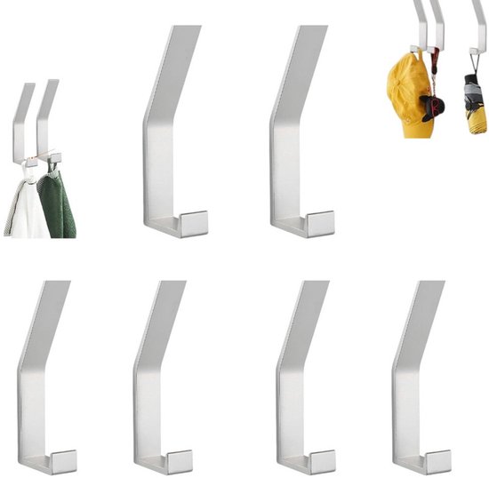 6-teiliges Garderobenständer-set – Hohe/niedrige Haken, Kein Bohren Erforderlich – Für Jacken, Schals, Handtaschen