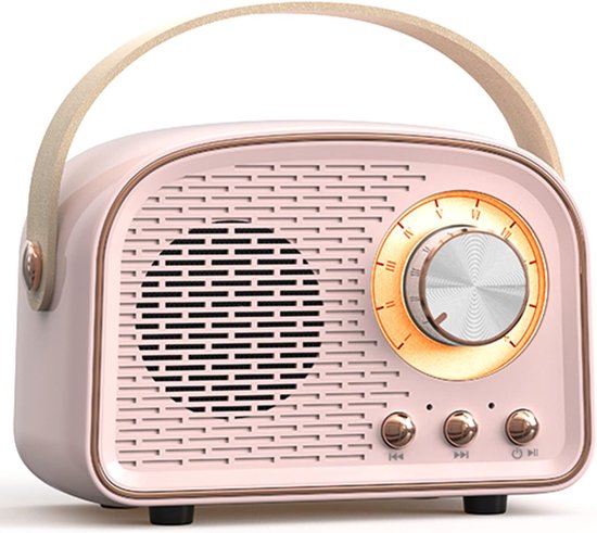 Retro-bluetooth-lautsprecher, Niedlicher, Tragbarer Mini-lautsprecher Mit Tws Für Zuhause Und Draußen, Vintage-dekoration, Geschenk Für Mädchen, Teenager Und Frauen. Rosa