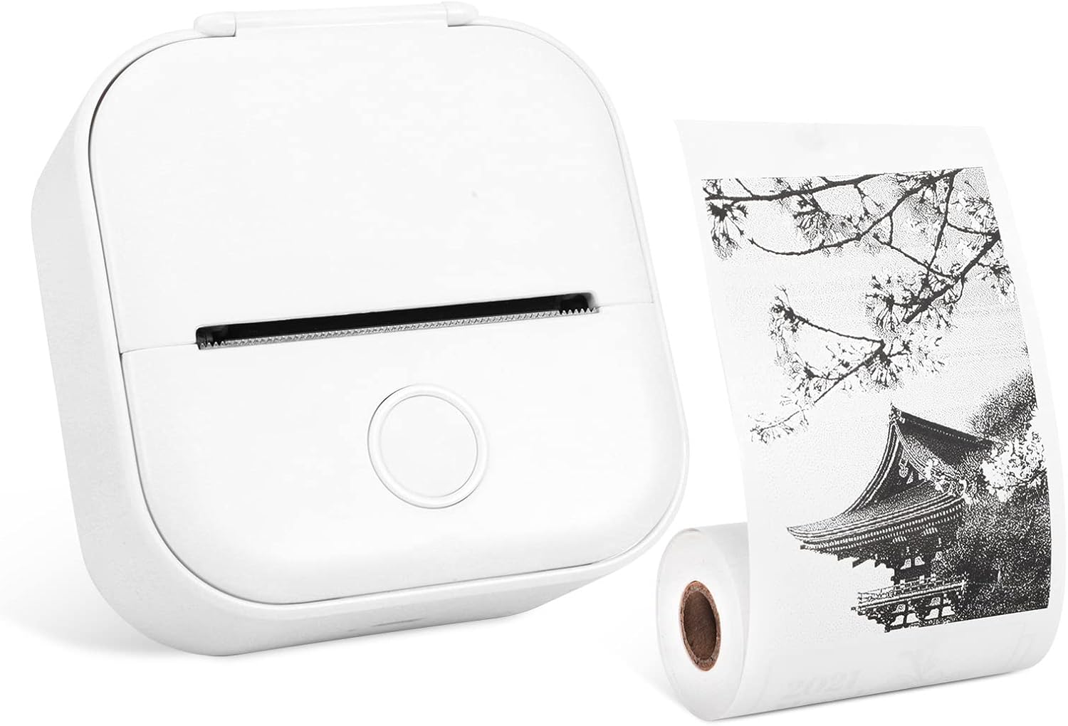Mini-taschendrucker, Bluetooth-fotodrucker, Tagebuch, Studium, Arbeit, Kompatibel Mit Mobilgeräten/tablets (weiß)