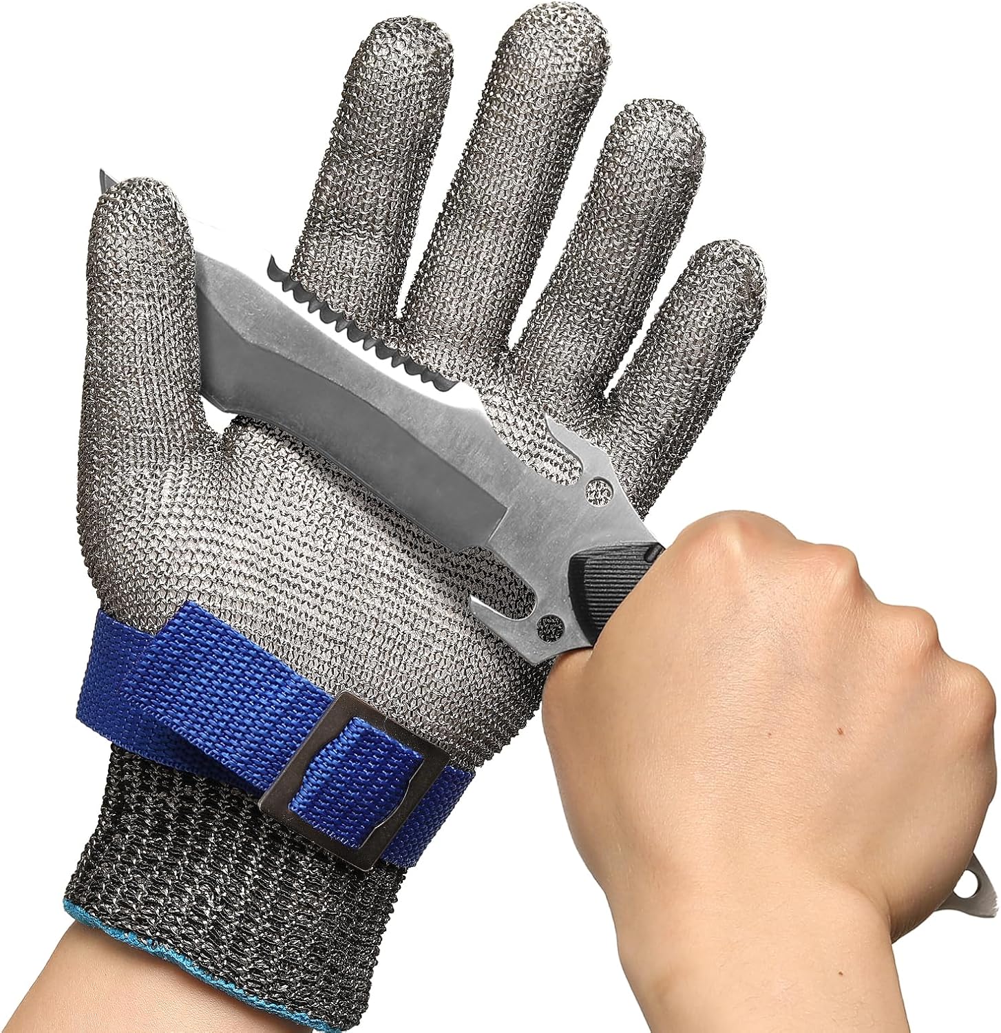 Stück - Schnittfester Edelstahl-netzhandschuh, Lebensmittelecht, Für Metzgerei, Fleischschneiden, Austernöffnen, Mandoline, Küche Und Angeln - Größe M