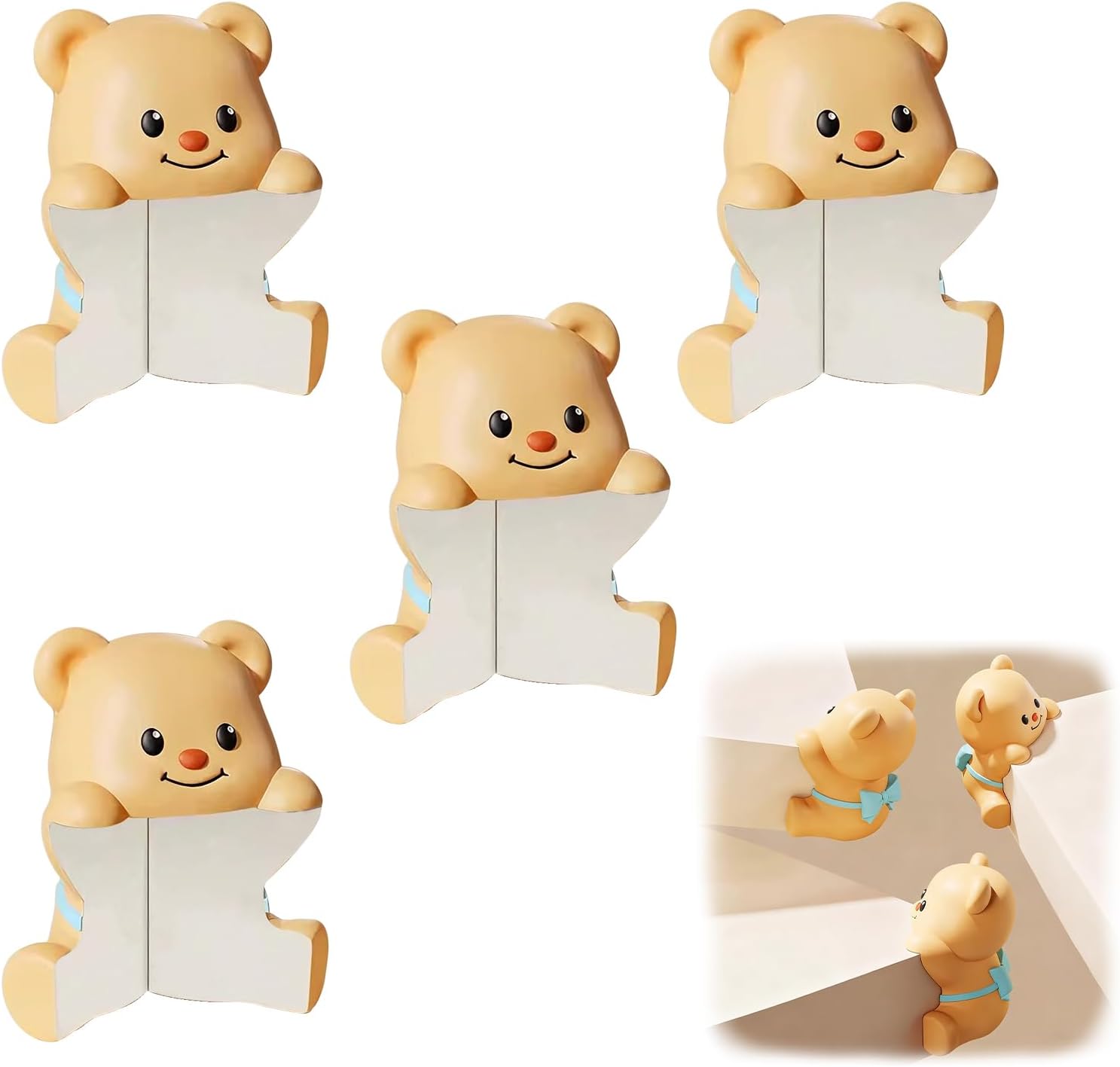 Little Bear Eckenschützer – Möbelschutzpuffer – Verstärkte Eckenschützer – Weiche Kantenschützer – Für Zuhause – 4er-set