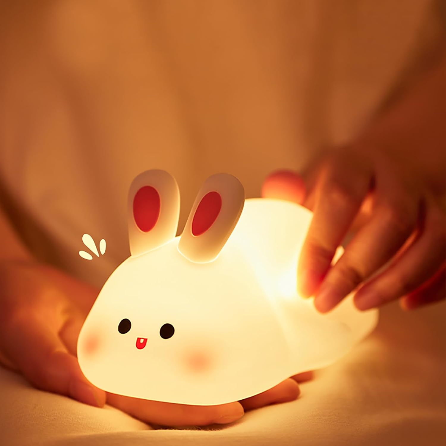 Berührungsempfindliches Hasen-nachtlicht – Wiederaufladbares Silikon-nachtlicht Für Babys – Hasenlampe – 3 Helligkeitsstufen – Tragbare Hasenlampe – Für Kinder